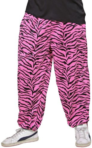 W WIDMANN MILANO Party Fashion – 80-tals byxor med zebra-mönster, joggingbyxor, maskeraddräkter