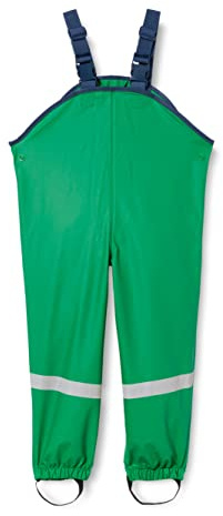 Playshoes Girl's Waterproof Rain Dungarees With Fleece Lining Rain Trousers, Green, 8 Size:7-8 Years (128 cm)