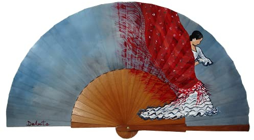 Abanico andaluz/Abanico español/Abanico pintado a mano/Abanico flamenco/Abanico de madera/Abanicos de boda El mantón de Manila