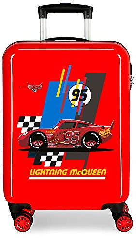 Disney Cars Flash Mcqueen Valise Trolley Cabine Rouge 37x55x20 cms Rigide ABS Serrure à Combinaison 34L 2,6Kgs 4 Roues Doubles Bagage à Main