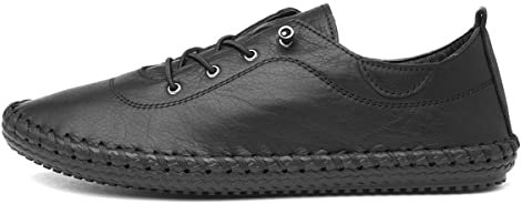 Lunar St Ives Leather Plimsoll 6 UK Black Sole