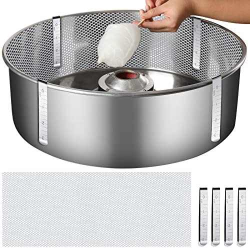 Nuanchu Cotton Candy Mesh and Clip Stabilizer Kit Cotton Candy Machine Parts with 4 Pieces Stainless Steel Clips Cotton Candy Machine for Most Cotton Candy Machine Candy Floss Maker 20 Inch Bowls