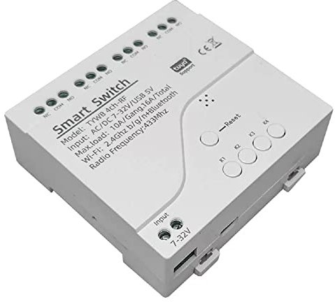 MHCOZY 4 Channel Smart WiFi RF Bluetooth Wireless Dry Contact Relay Switch Module,Tuya Smart life app Remote Control,Work with Alexa Google Home