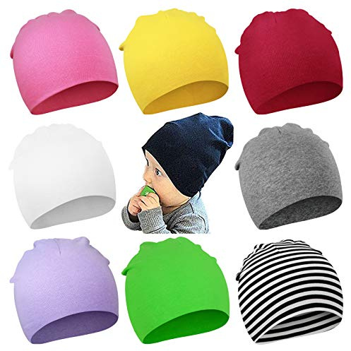 DRESHOW 8 PCS Bebé Beanie Sombrero Recién Nacidos Niño Pequeño Sombrero para Bebés Niños Gorros