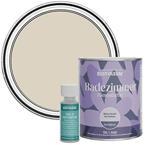 Rust-Oleum Beige Water-Resistant Bathroom Tile Paint in Gloss Finish - Hessian 750ml