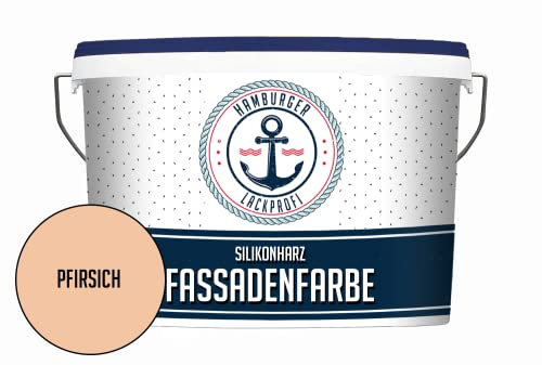 Hamburger Lack-Profi Fassadenfarbe MATT Pfirsich Silikonharz Fassadenfarbe Orange wetterbeständige Außenfarbe - Silikonharzfarbe Sockelfarbe - geruchsarme Farbe mit hoher Deckkraft (10 L)