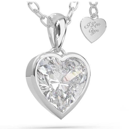 SERASAR Halskette Damen Schmuck 925 Sterling Silber 18 Karat Gold Kette Frauen Herz mit Anhänger Mädchen Gravur Geburtstagsgeschenk für Women
