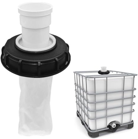 mizikuu 180° IBC Deckelfilter,163mm Vertikal Regenwasserfilter DN 150 IBC Behälter Lid Filter IBC Container mit waschbarem Nylonfilter für Regenwasser IBC Behälter