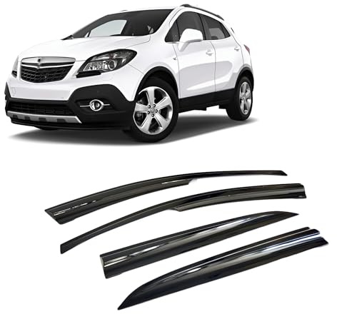 CarJoy Windabweiser Luftabweiser Regenabweiser Seitenfensterabweiser Kompatibel mit Opel Mokka 2013-2019 Autofenster Regenschutz Regenabweiser Anklebbare Deflektoren Externe Passform 4 Stück