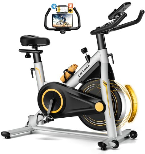 2025 NEU Heimtrainer Fahrrad mit App, CHAOKE Profi Ultra-Leiser Ergometer Heimtrainer mit Magnetwiderstand, Superweichem und Atmungsaktivem Sitz, Indoor-Hometrainer mit Y-Stabil-Basis, Bis 160KG