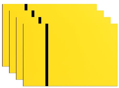 Uadme Feuille Plastique ABS, 30x20cm 1,3mm, 4 Plaques pour Gravure Laser, Plaque Gravée Personnalisée, pour Bureau à Domicile (Noir sur Jaune)