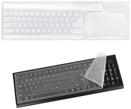 DHWEKU 1pcs Protector de Teclado Ultrafino de Silicona, Impermeable y Antipolvo, Compatible con computadora de Escritorio Teclado, Protege eficazmente tu computadora de Escritorio