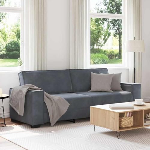 vidaXL 3-Sitzer-Sofa Dunkelgrau 180 cm Samt, Sofa, Sofa 3-Sitzer, Sofa Samt, Couch, Dreisitzer-Sofa, 3-Sitzer-Sofa Samt, Dreisitzer-Sofa Samt