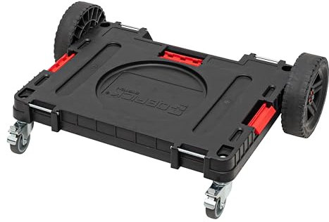 Qbrick System Chariot de Transport One Transport Platform All Terrain Black Planche à roulettes pour Tous Les Supports de Chantier Équipement d'atelier Robuste Charge maximale 120 kg Modulaire