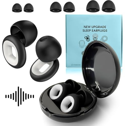 Tappi Orecchie Dormire, Riduzione del rumore, Tappi per Orecchie Antirumore Lavabili Riutilizzabili, S/M/L, Silicone, per Lavoro, Feste, Concentrazione, Concerti, Con Scatola