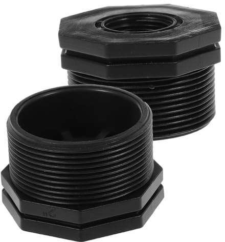 Alasum 2 Pezzi Raccordo Passaparete per Serbatoio Acqua Adattatore Filettato Maschio-Femmina con Guarnizioni per Tenuta Resistente per Giardinaggio Acquari e Irrigazione