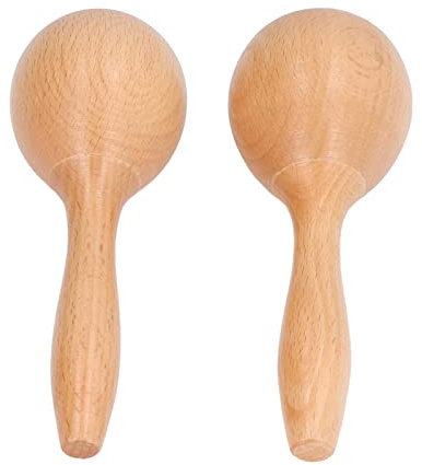 RIZGHWOY Maracas Hammer Percussion Clear Sound 14x5x5cm Trämaterial Handshakers för Konserter, Fester