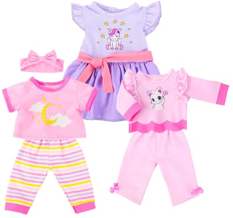 3 Ensembles de Vêtements de Poupée pour Bébé Outfit pour Poupées 40-45cm