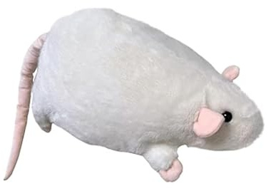 Råttplush, Mjukt Gosedjur I Ultramjukt, Mysigt Tyg, Stor Fluffig Plushie, Realistisk Söt Råttkudde, Perfekt För Sängen, Soffan Och Varm Heminredning (Beige White,Total length 90cm)