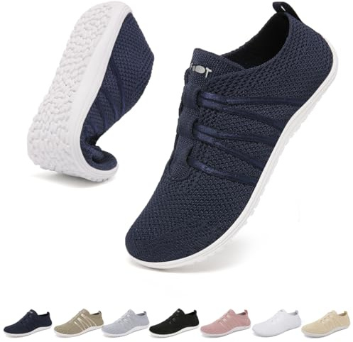 chetoria Chaussures Barefoot Femme Homme Basket sans Lacets Bleu 38EU