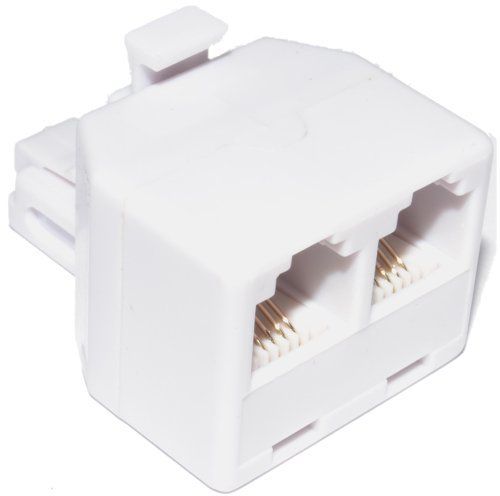 RJ11 4 Draht 2 Wege Adapter Doppelt RJ11 Buchsen Zum RJ11 Stecker Kabelverteiler Y-Adapter [2 Way]