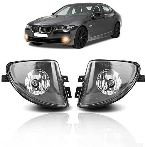 TangMiGe Nebelscheinwerfer Kompatibel mit BMW 5er F10 F11 01/2009-06/2013, für Standard Stoßstange, für Fahrzeuge mit Standheizung, 63177216888 63177216887, 1 Paar, Klar Objektiv