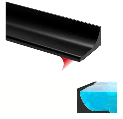 Tira de protección contra el sonido, junta de ducha, junta de puerta de ducha, tira de silicona de 300 cm, tira de protección contra el ruido para baño y barrera de agua KüChe (negro3M)