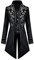 FYMNSI Herren Gothic Steampunk Frack Mantel M?nner Langes Smoking Mittelalter Viktorianischen Retro Jacke mit Waistcoat Uniform Karneval Fasching Halloween Kost?m Party Cosplay 1# Schwarz 2XL
