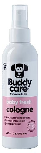 Hundeparfüm Von Buddycare – Duftendes Babyfrisch hunde parfüm – Zart und pudrig duftendes Hunde Cologne – Erfrischt zwischen den Hundewäschen (200 ml, 1 Stück)