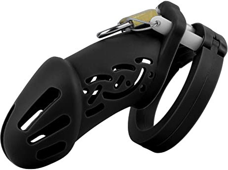 WOLWES Multi Colore Multi Dimensione Gabbia in Silicone per Gli Uomini A25 (Nero)