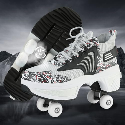 Rollschuhe,Schuhe mit Rollen für Mädchen and Jungen,Roller Skate Shoes,Wechseln Sie Beliebig Zwischens Rollschuhen und Sportschuhen