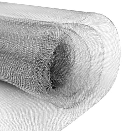 QWORK® Malla de alambre de 304 acero inoxidable, malla mosquitera metalica de 1.2 mx 3 m, malla de alambre de malla fina, diámetro del alambre: 0.15 mm, tamaño de malla 1.3 mm