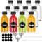 VORHOT Shot Flaschen zum Befüllen - 12 x 60 ml Mini Glasflaschen - Kleine Flaschen zum Befüllen mit Saft, Likör & Ingwer - Shotgläser mit Deckel, Reinigungsbürste, Trichter, 12 Etiketten
