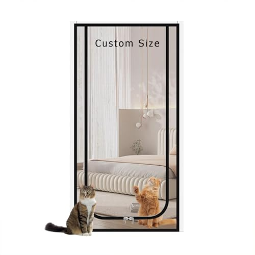 Custom Anti Mosquito Door Curtains Insects Protection Door Mesh, Pet Resistant Mesh Cat Fly Screen for Living Room, Bedroom, Balcony (W*H:110 * 210cm)