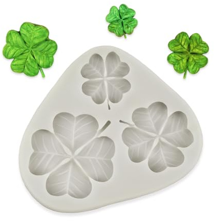 HMCEY Molde Silicona Trébol de Cuatro Hojas,Moldes Chocolate Bombones,Tarta Mousse Molde de Silicona para Postres,Moldes Reposteria Reutilizable para Caramelos,Gelatina,Pasteles,Cubitos de Hielo