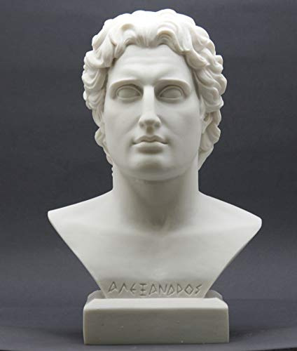 ALEXANDER det stora huvudet byst grekisk gjutning marmorstaty skulptur 28,5 cm