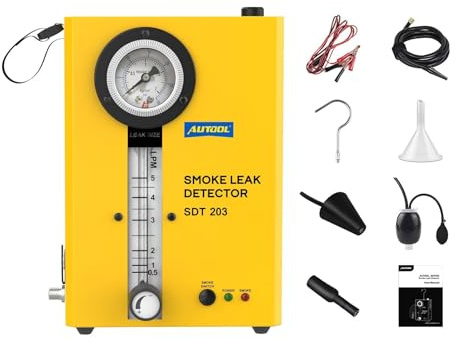 AUTOOL Automotive Smoke Machine EVAP-system rökläcksdetektor, vakuum, rökdiagnostik, rörledning, bränsle, läckagetestare, Rökmaskin med adapter för bil EVAP läckagedetektor (SDT 203)