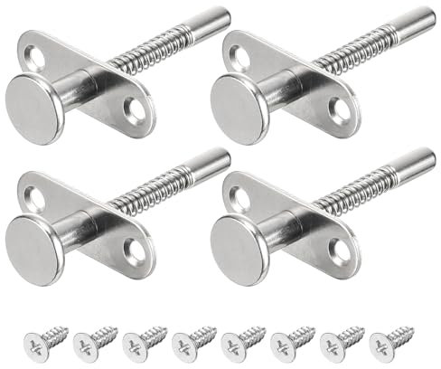 sourcing map Cierres de Émbolo, Pestillo de Perno Cargado por Resorte de Acero de 6.5x70mm/0.26x2.76 Pulgadas para Muebles, Puertas de Cama, 4 Unidades