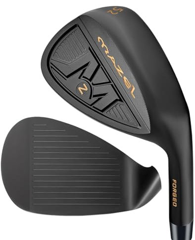 MAZEL Geschmiedete Golfkeile 52 56 60 Grad Sand Wedge Golfschläger für Herren Rechtshänder, Stahlschaft CNC gefräste Rillen für mehr Backspin (Black Single,RH, 52 Degree)