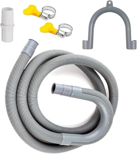 Tuyau Vidange Machine à Laver, 1.5/2/2.5/3/4/5/6m Vidange Universel, Tuyau D'évacuation D'eau, pour Lave Linge Lave Vaisselle(1.5M)