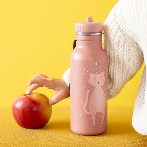 your surprise Personalised Trixie water bottles for kids - kids personalised water bottle (500 ml, 100% stainless steel) (Cat)