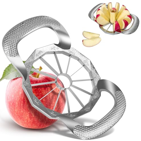 Affettatrice per mele in acciaio inox, 12 lame extra large, per mele fino a 10,2 cm