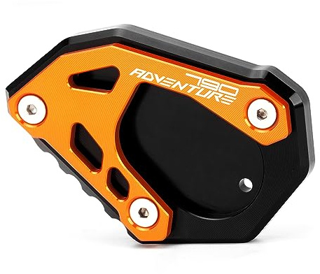 Motorcykelställ förlängning som passar för K.TM 790 Adventure | 790 Adventure R 2019 2020 2021 2022 2023 fotsida förstorad platta fotstativ förstorad dyna tillbehör orange-svart
