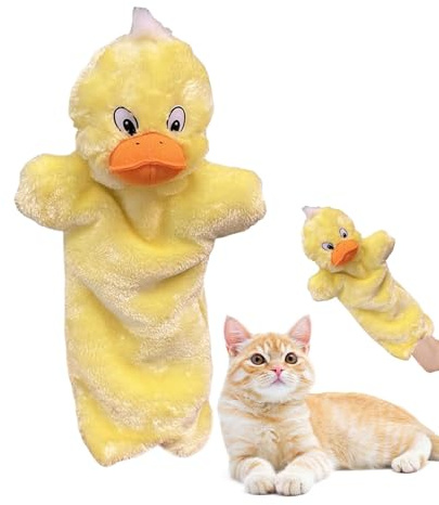 Marionette A Mano Animali, Giocattoli Interattivi Per Gatti Marionetta Di Peluche A formas Di Gatto Guanti Da Addestramento Per Gatti Per Un Gioco Interattivo Sicuro,17x40 Cm