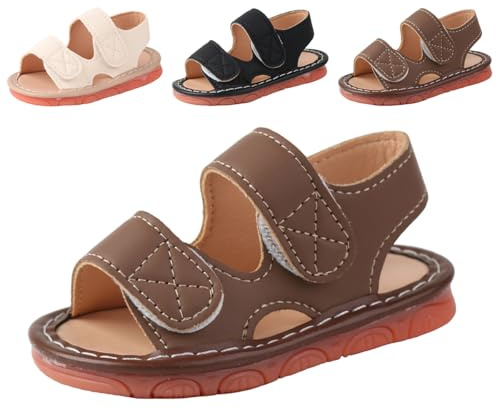 Baby Boys Girls Squeaky Sandals Summer Closed-Toe Anti-Slip Premium Rubber Sole Toddler First Walkers Shoes 1303-CF19