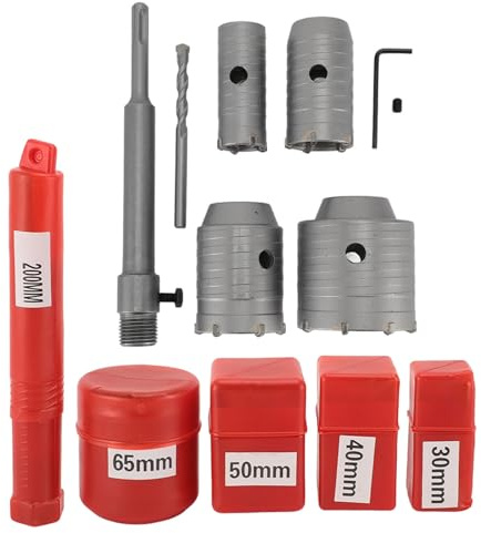 Kit de sierra de corona para hormigón, brocas de acero de tungsteno para mampostería, vástago SDS Plus para ladrillo, hormigón, pared, cemento, piedra, azulejo, 30 mm, 40 mm, 50