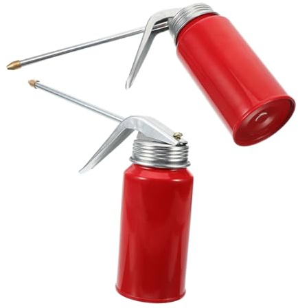 LIFKOME 2pcs Hand Pump Oiler Metal Oil Can High Pressure Sprayer for Engine Oil Bottle Car Motorcycle Maintenance