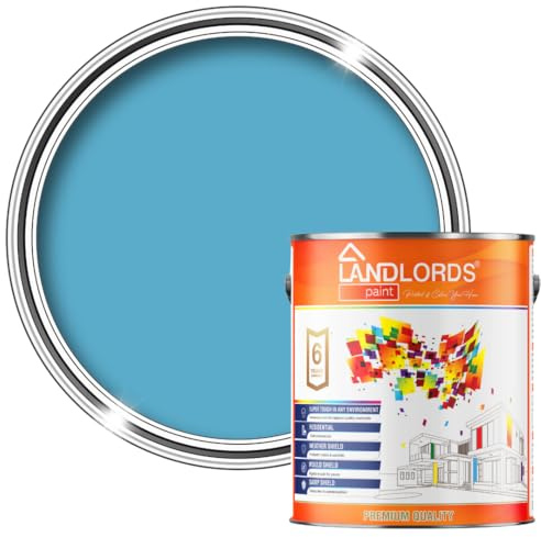 Landlords Matt Emulsion Paint for Walls & Ceilings - Ocean Blue - 2.5L - Ideal for Kitchens, Bathroom, Living Rooms, Hallways - Washable Paint with Excellent Coverage - Quick Dry