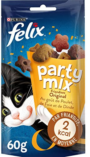 Felix Snack Party Mix original Huhn, Leber & Truthahn Geschmack, 8er-Pack (8 x 60g)