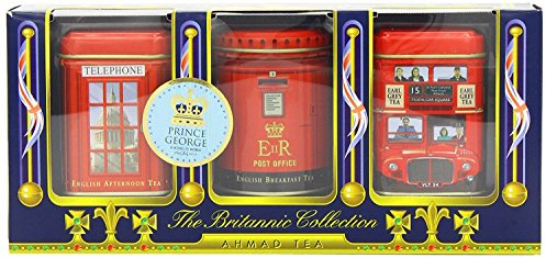 Ahmad Tea Britannia Collection, Loose Tea, Three Variety Flavors, 3 Count Box of 0.88 Ounce Tin